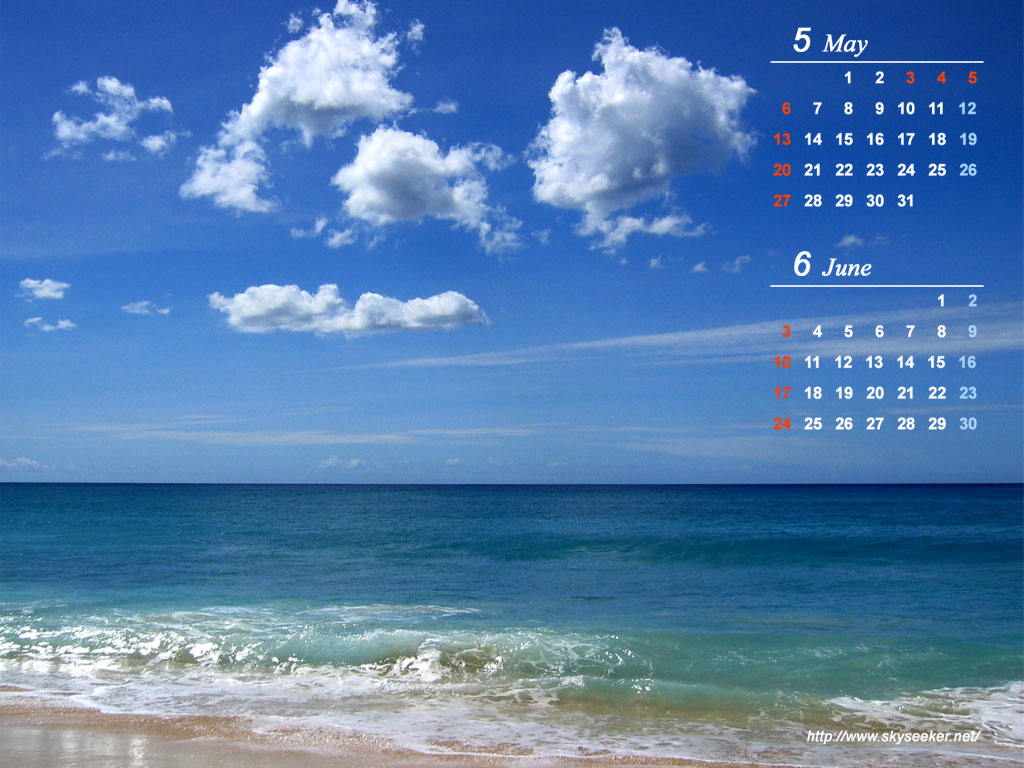 壁紙カレンダー 07年5月 6月 Skyseeker 空 雲の無料写真サイト